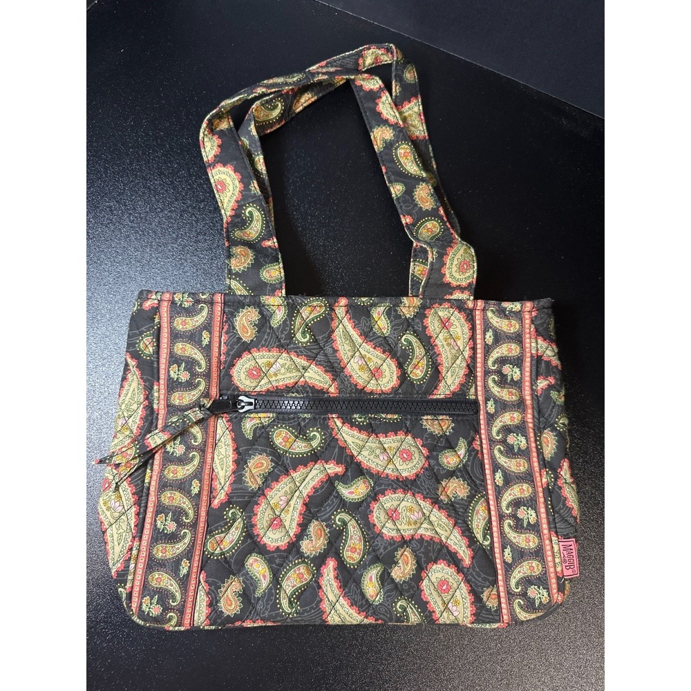 MaggiB French Country Quilted Handbag Midnight Paisley NWOT Tote Bag